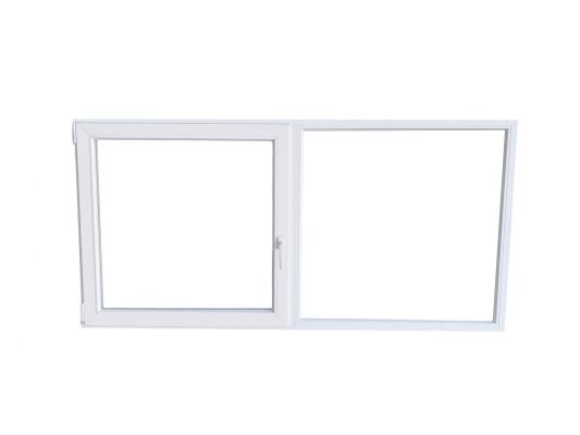 BauPlaza Kunststof draai-kiepraam, kelderraam, dubbele beglazing, alle maten, wit, 40 x 80 cm (b x h), DIN links